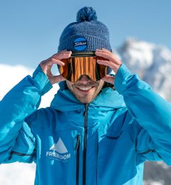 Fede Ski Instructor Meribel Taking Off Goggles